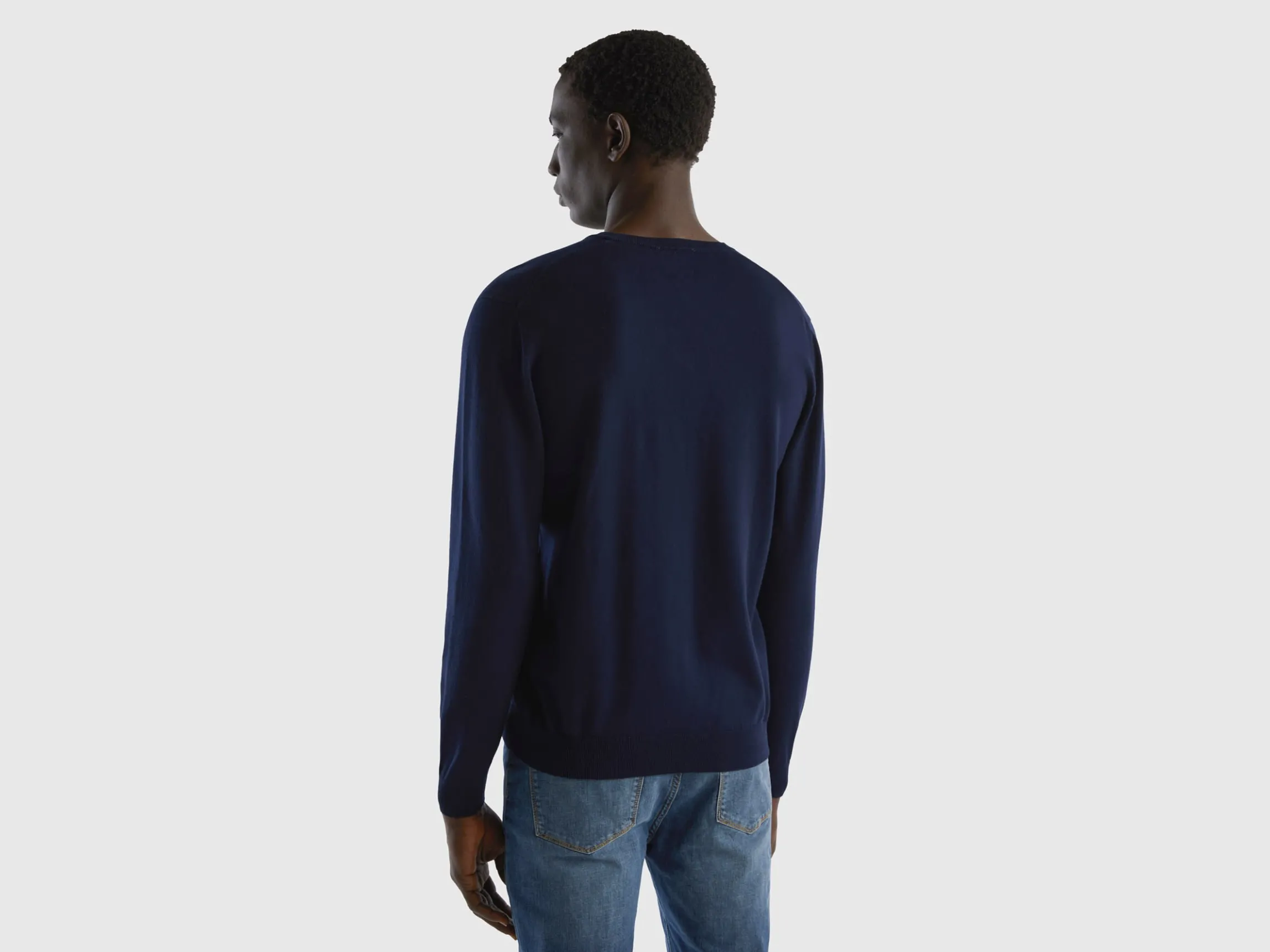 V-neck sweater in pure cotton