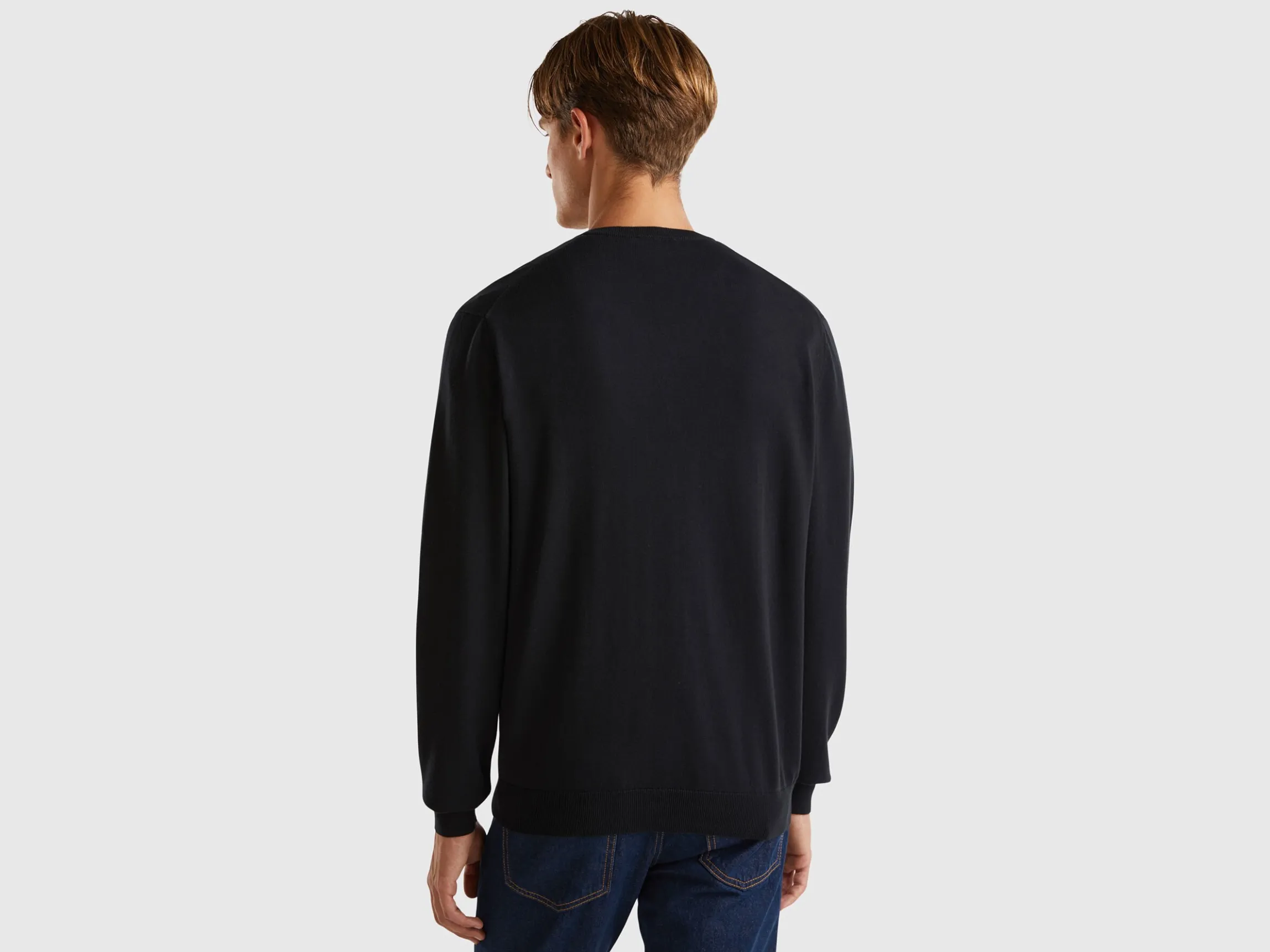 V-neck sweater in pure cotton