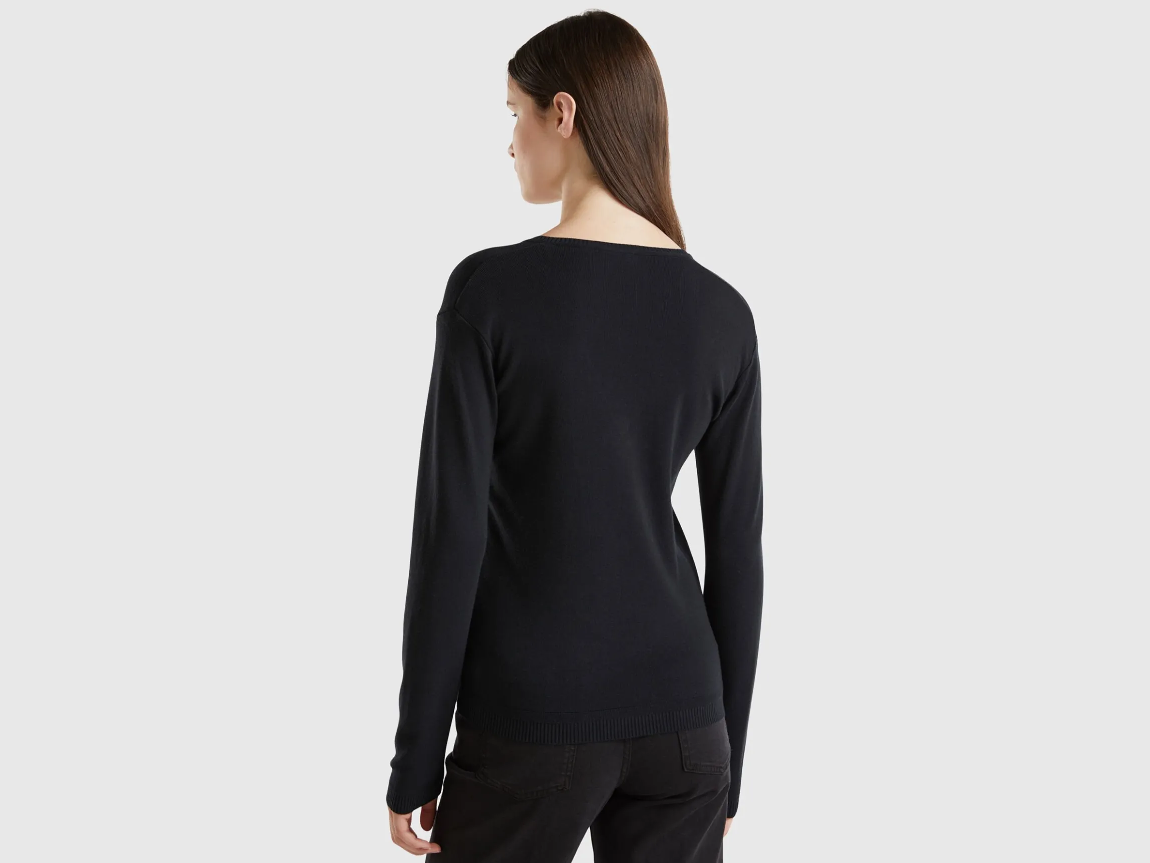 V-neck sweater in pure cotton