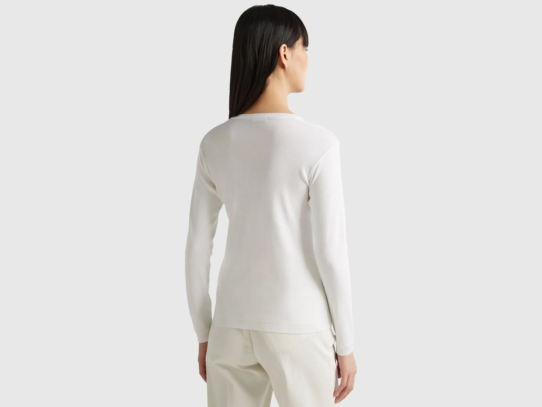 V-neck sweater in pure cotton
