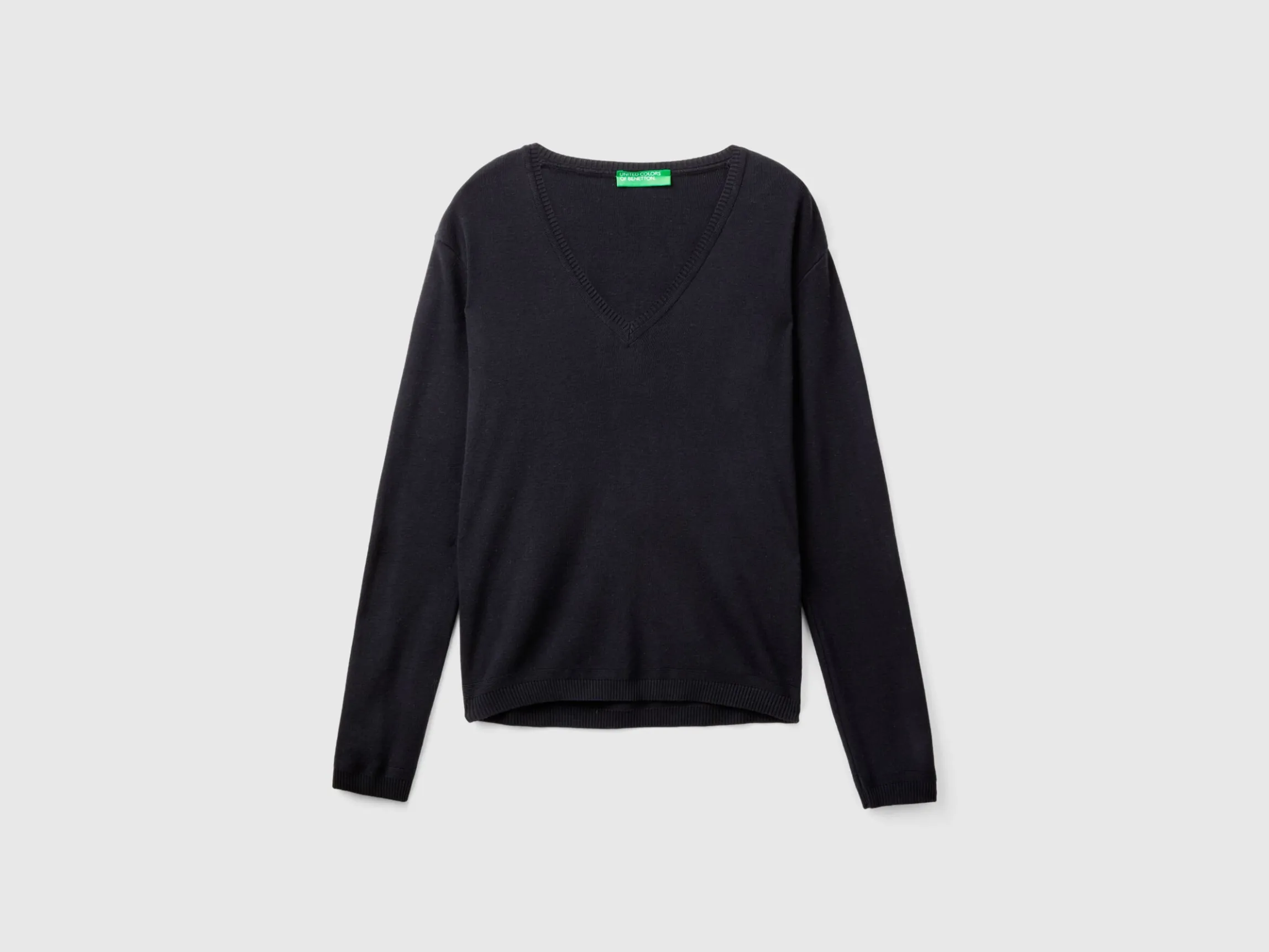 V-neck sweater in pure cotton