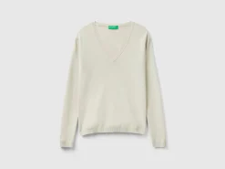 V-neck sweater in pure cotton