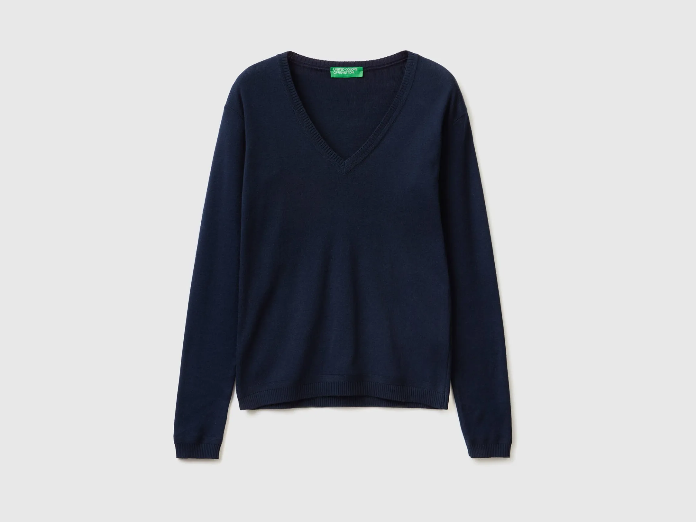 V-neck sweater in pure cotton