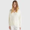 V-neck sweater in wool blend