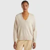 V-neck sweater in wool blend