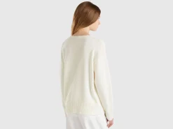 V-neck sweater in wool blend