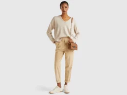 V-neck sweater in wool blend