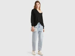 V-neck sweater in wool blend