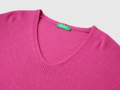 V-neck sweater in wool blend