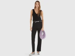 V-neck tank top with lurex