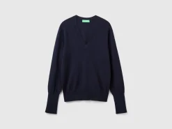 V-neck viscose blend sweater