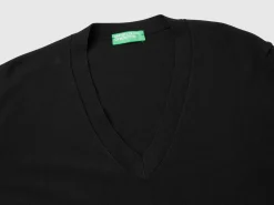 V-neck viscose blend sweater