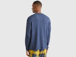 Warm stretch cotton sweater