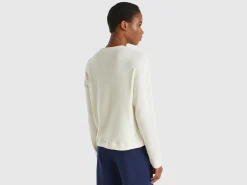 Warm stretch cotton sweater
