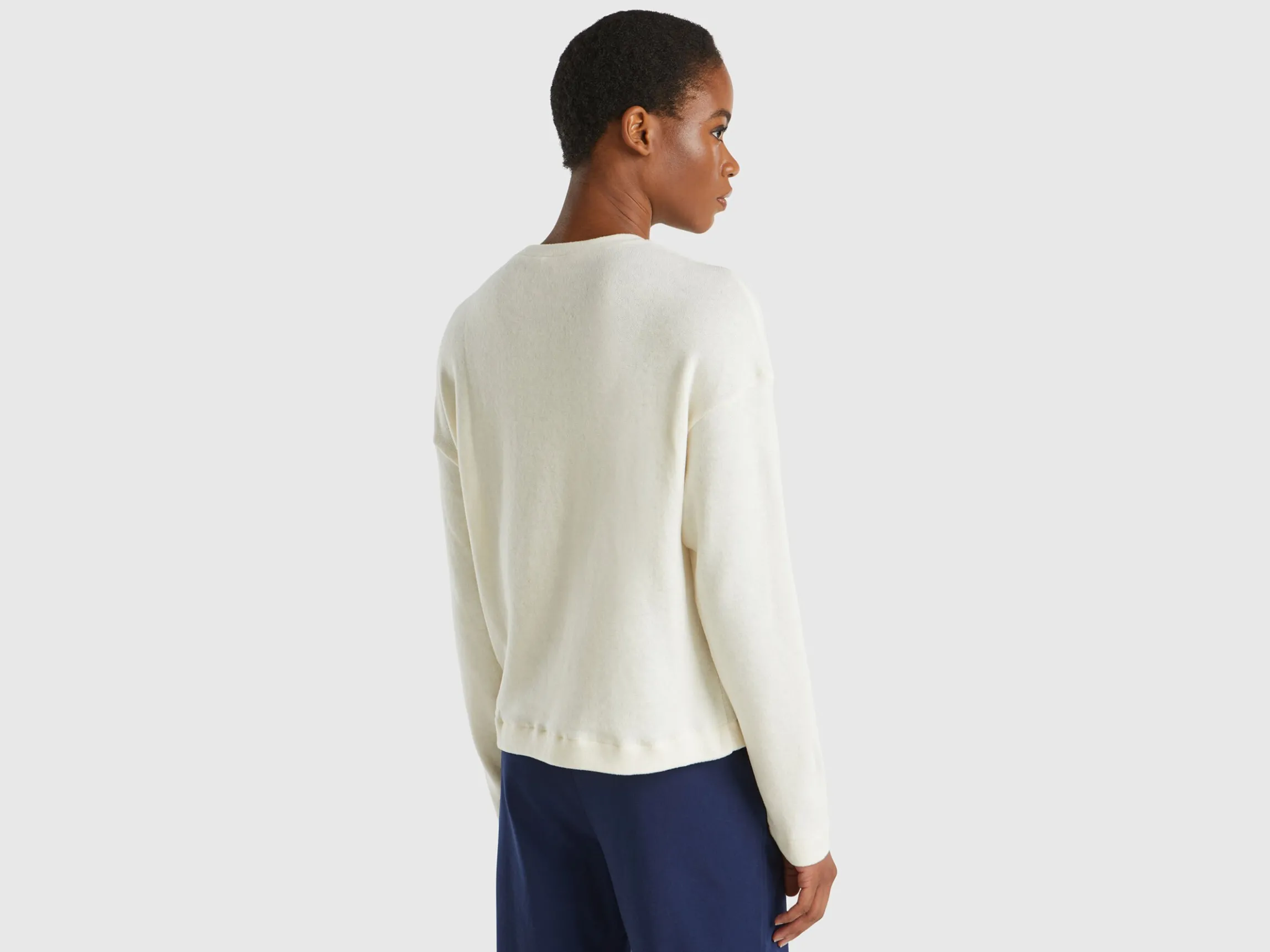 Warm stretch cotton sweater