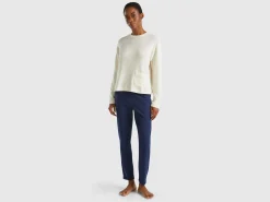 Warm stretch cotton sweater