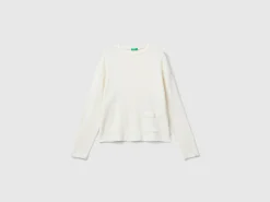 Warm stretch cotton sweater