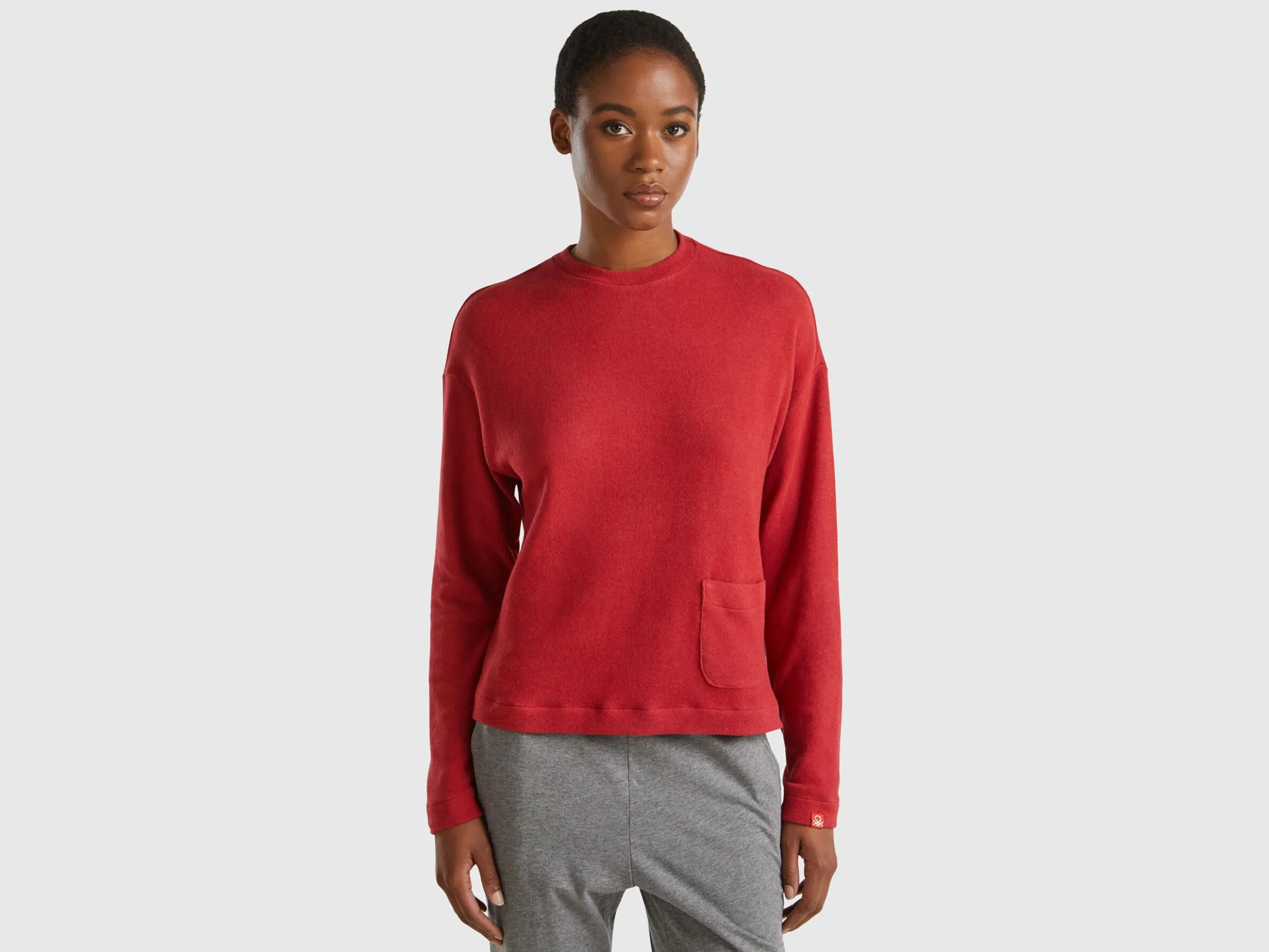 Warm stretch cotton top