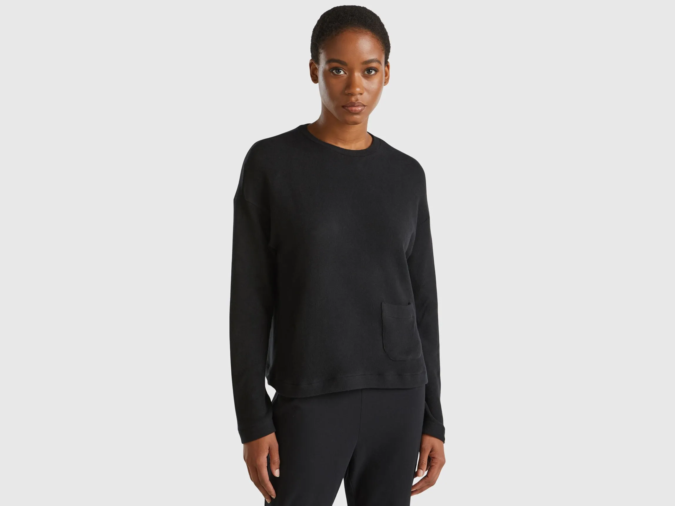 Warm stretch cotton top