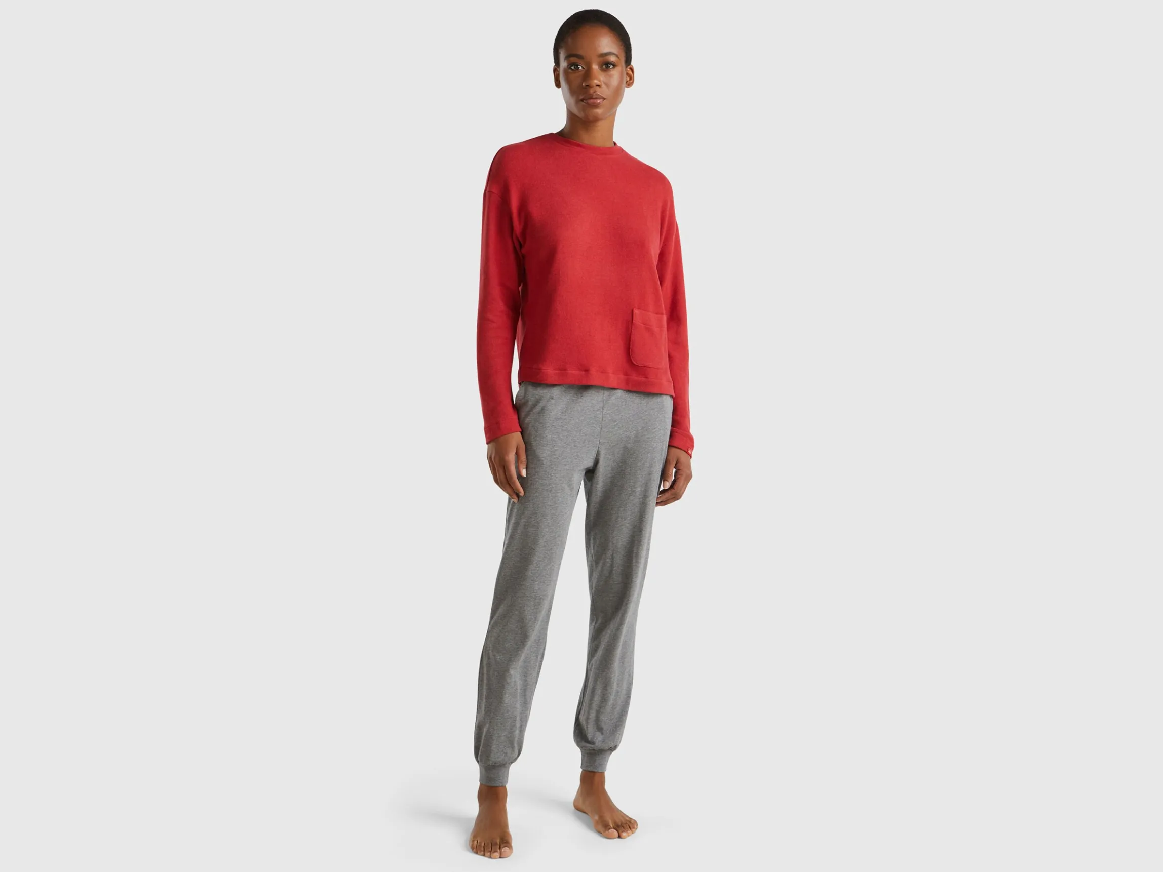 Warm stretch cotton top