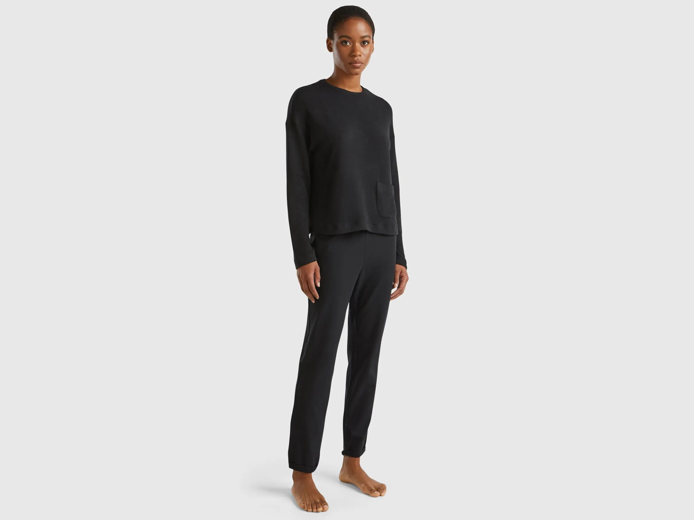 Warm stretch cotton top