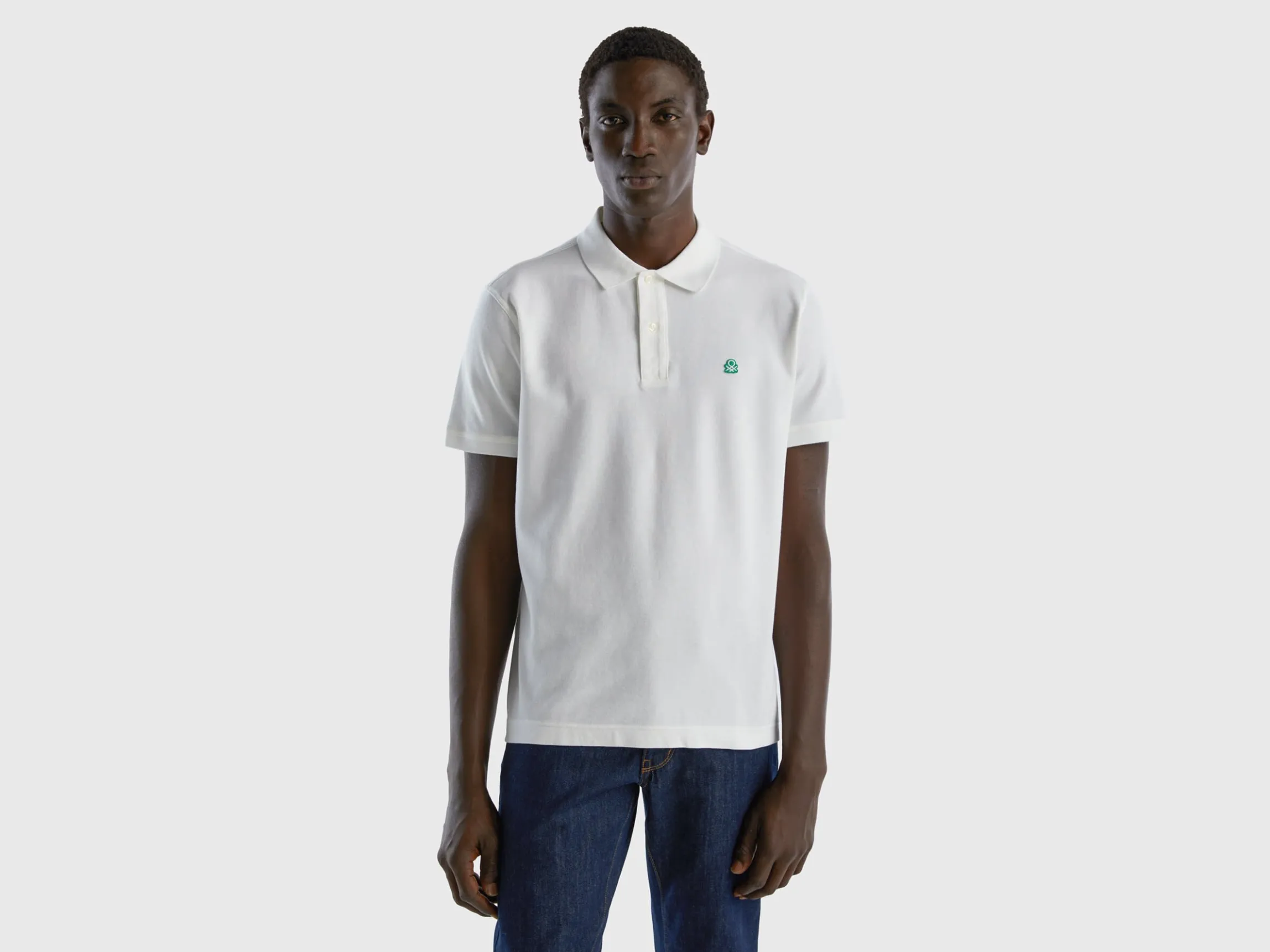 White regular fit polo