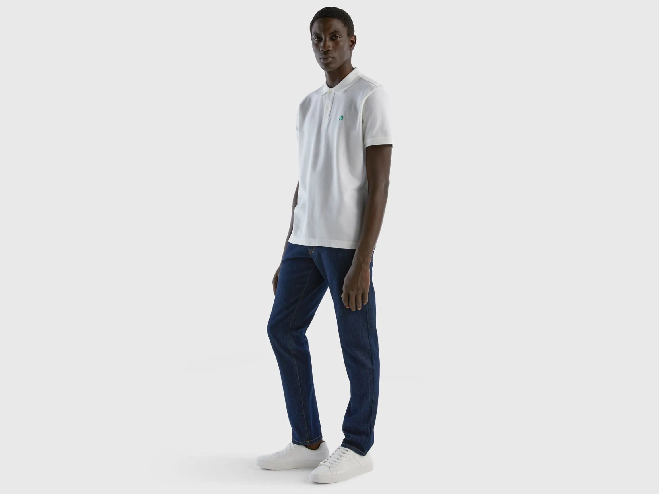 White regular fit polo