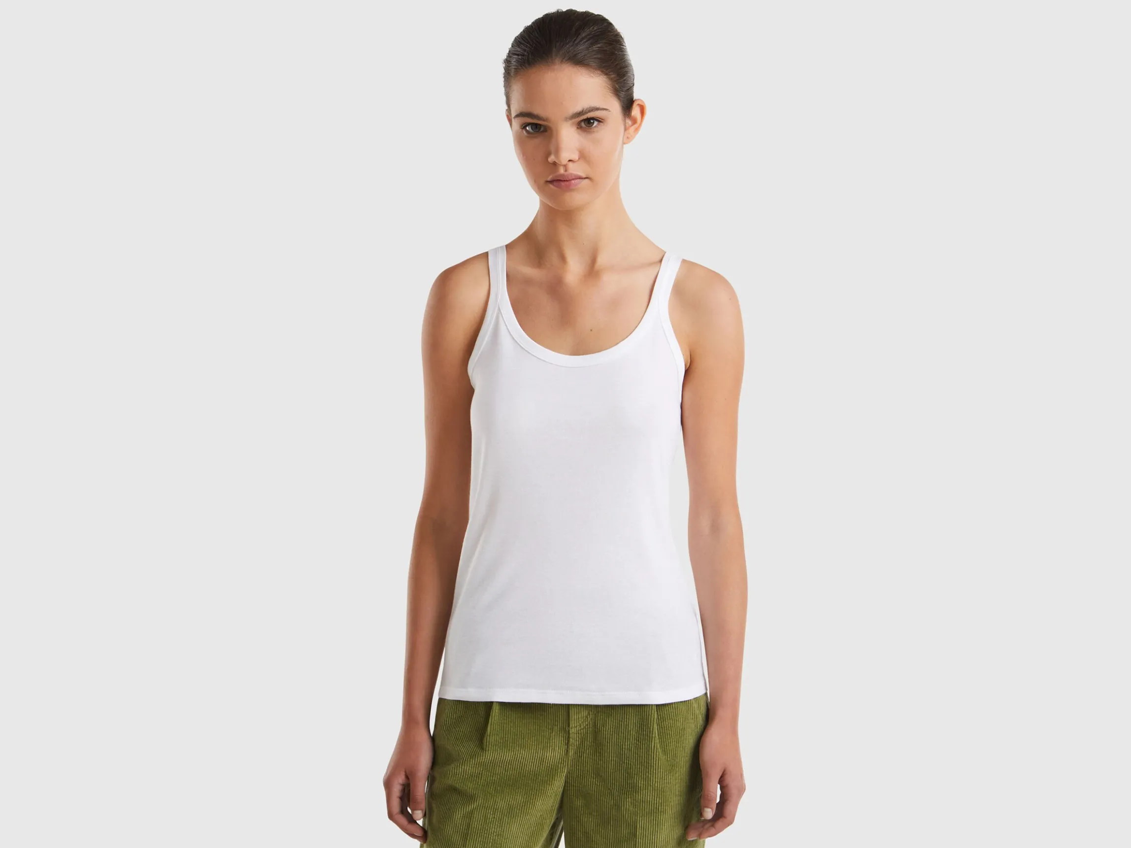 White tank top in pure cotton