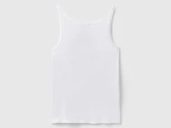 White tank top in pure cotton
