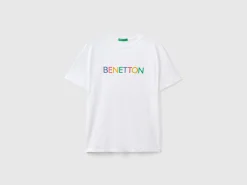White t-shirt in organic cotton with logo