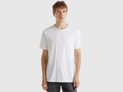 White t-shirt in slub cotton