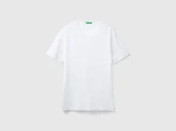 White t-shirt in slub cotton