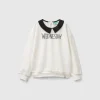 White Wednesday Addams collared sweatshirt