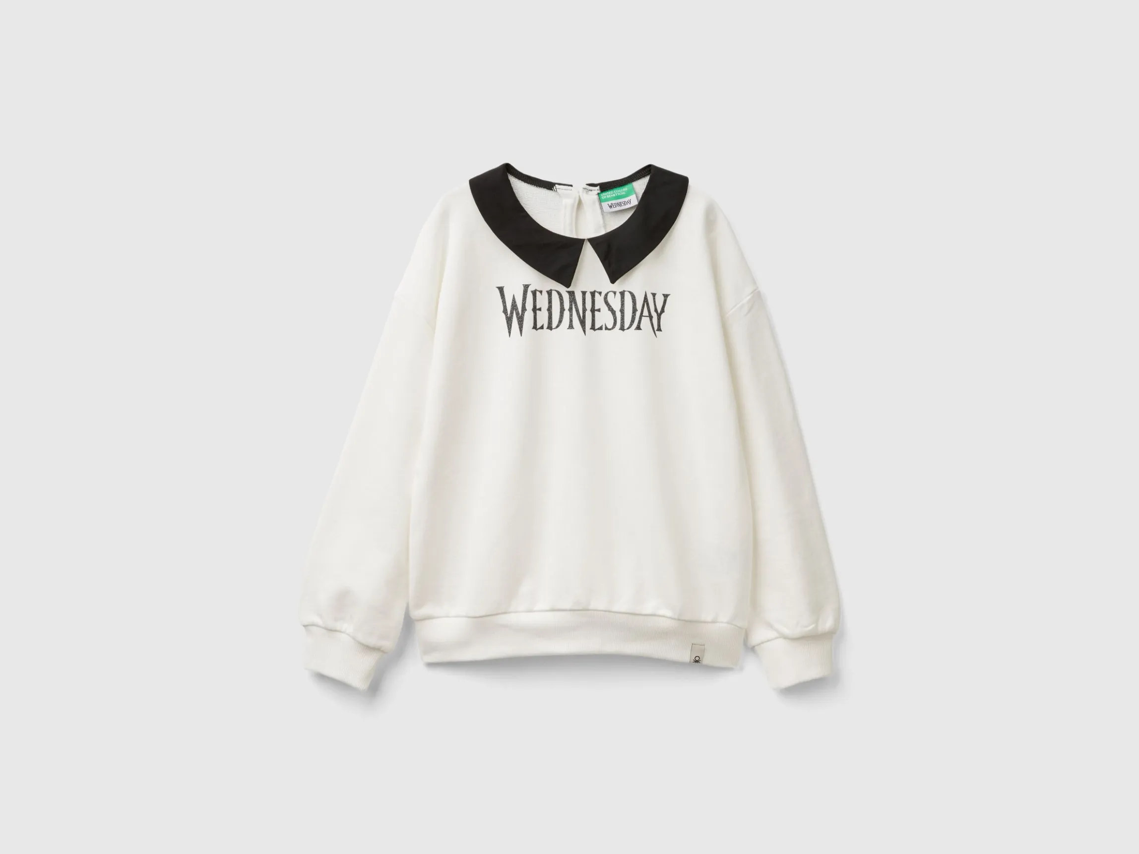 White Wednesday Addams collared sweatshirt