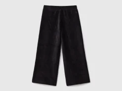 Wide chenille trousers