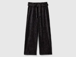 Wide fit trousers with lurex