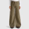 Wide fit velvet trousers