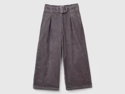 Wide fit velvet trousers