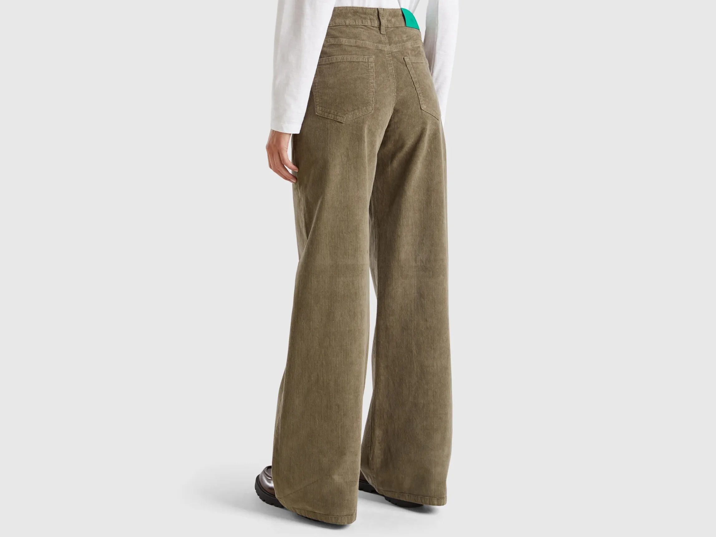 Wide fit velvet trousers