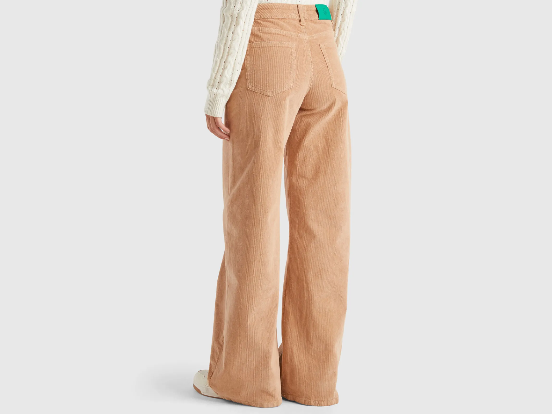 Wide fit velvet trousers