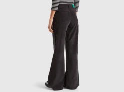 Wide fit velvet trousers