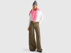 Wide fit velvet trousers