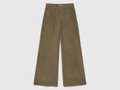 Wide fit velvet trousers