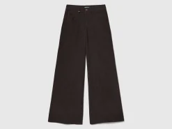Wide fit velvet trousers