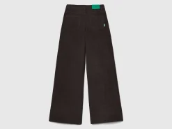 Wide fit velvet trousers