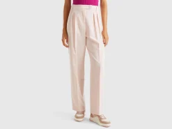 Wide trousers in stretch viscose blend