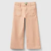 Wide trousers in stretch cotton
