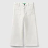Wide trousers in stretch cotton