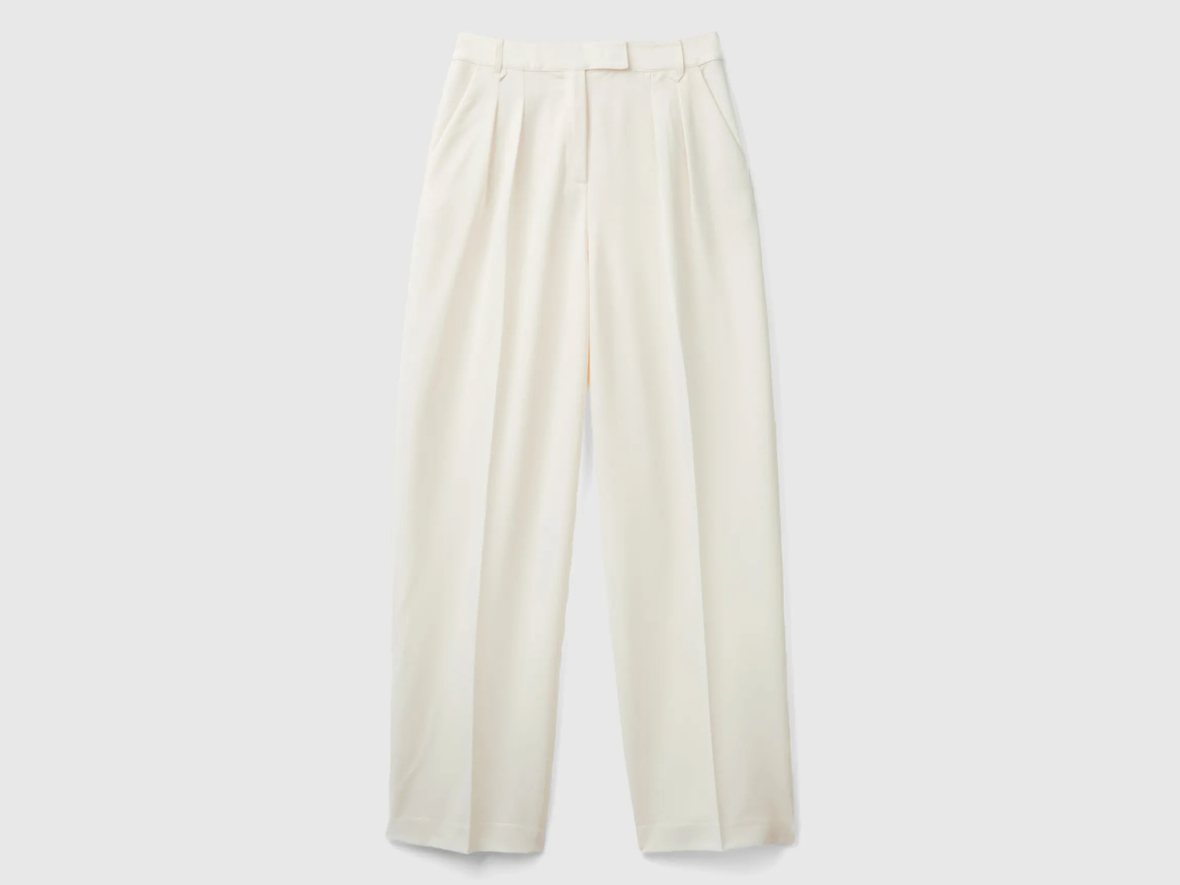 Wide trousers in stretch viscose blend