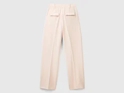 Wide trousers in stretch viscose blend